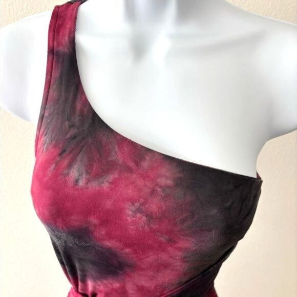 Fashion Nova Dress Medium Asymmetrical BodyCon Tie Dye Boho Soft Grunge Gothic - Picture 9 of 12